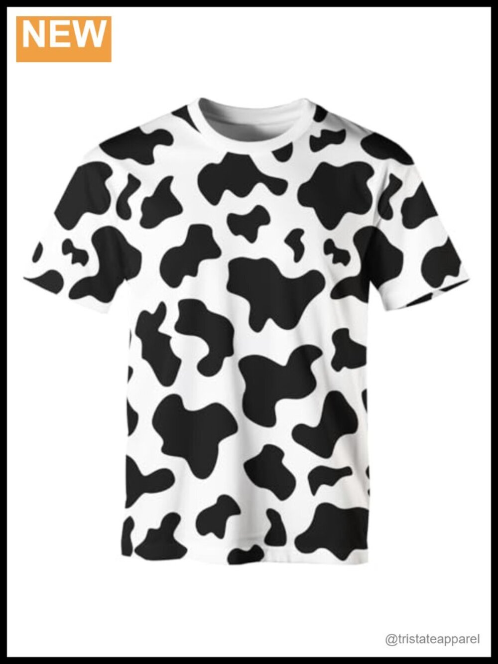 Cow Print T-Shirt Short Sleeve Fun Graphic Tee Unisex Top